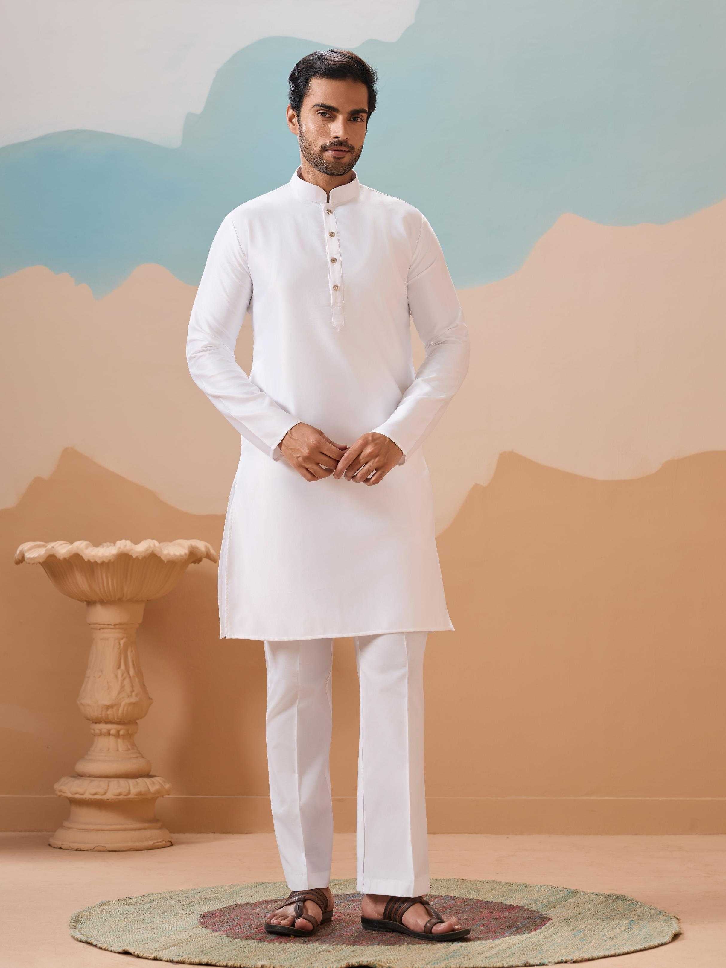 Men's Premium Silk Kurta Pyjama Set with Embroidered Koti