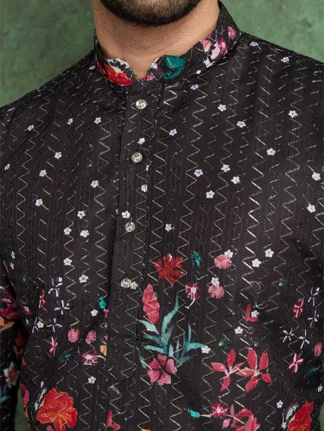 Men's Designer Heavy Rayon Kurta Pajama - Premium Embroidery