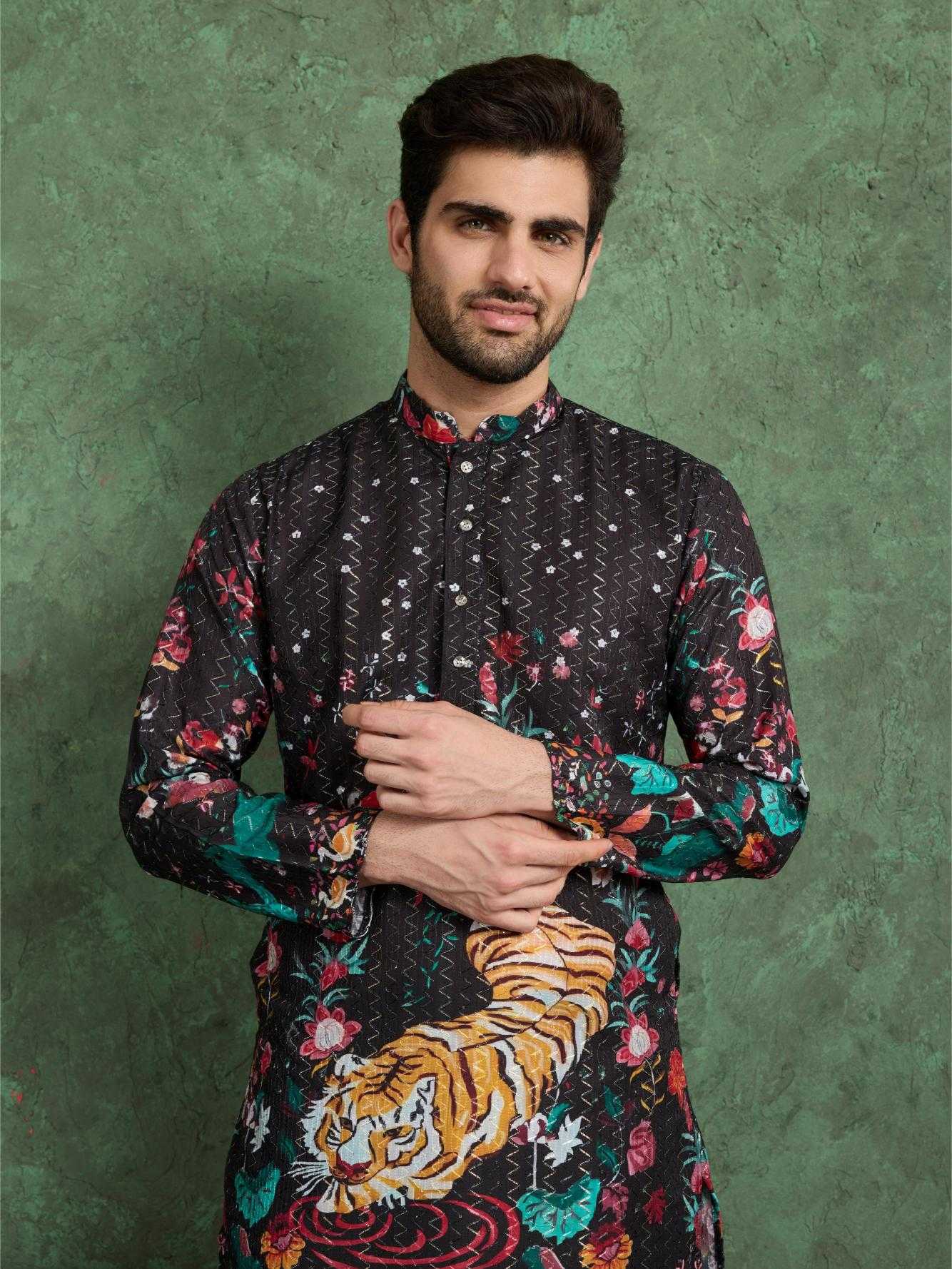 Men's Designer Heavy Rayon Kurta Pajama - Premium Embroidery